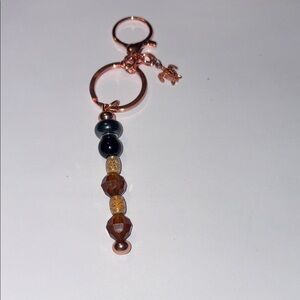 Elegant Beaded Keychain with Copper/Rose gold Accents by Sassy Charmer